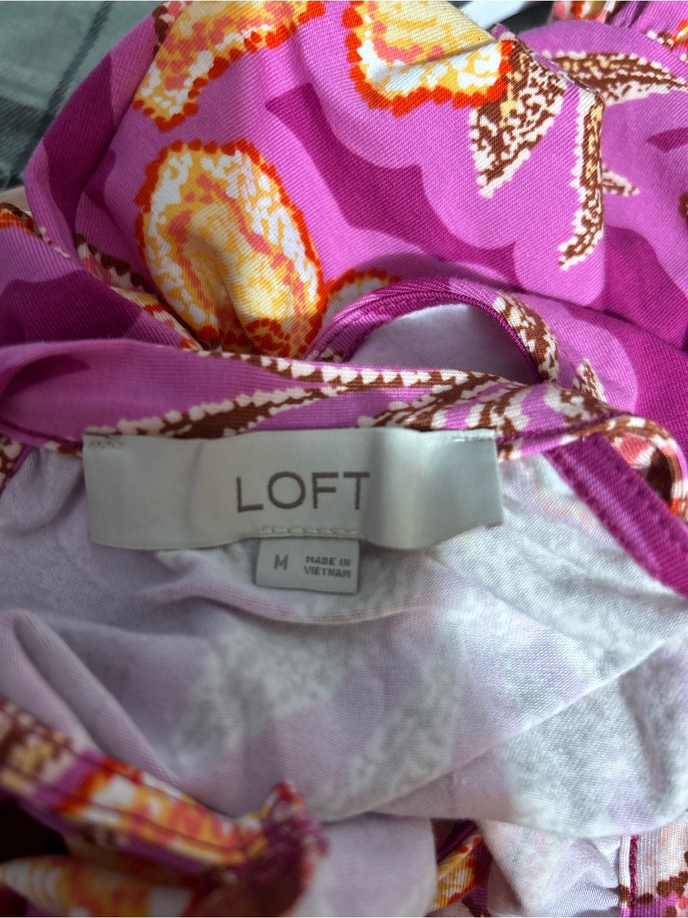 NWOT Loft Mosiac mini halter swing dress size medium - Picture 10 of 11